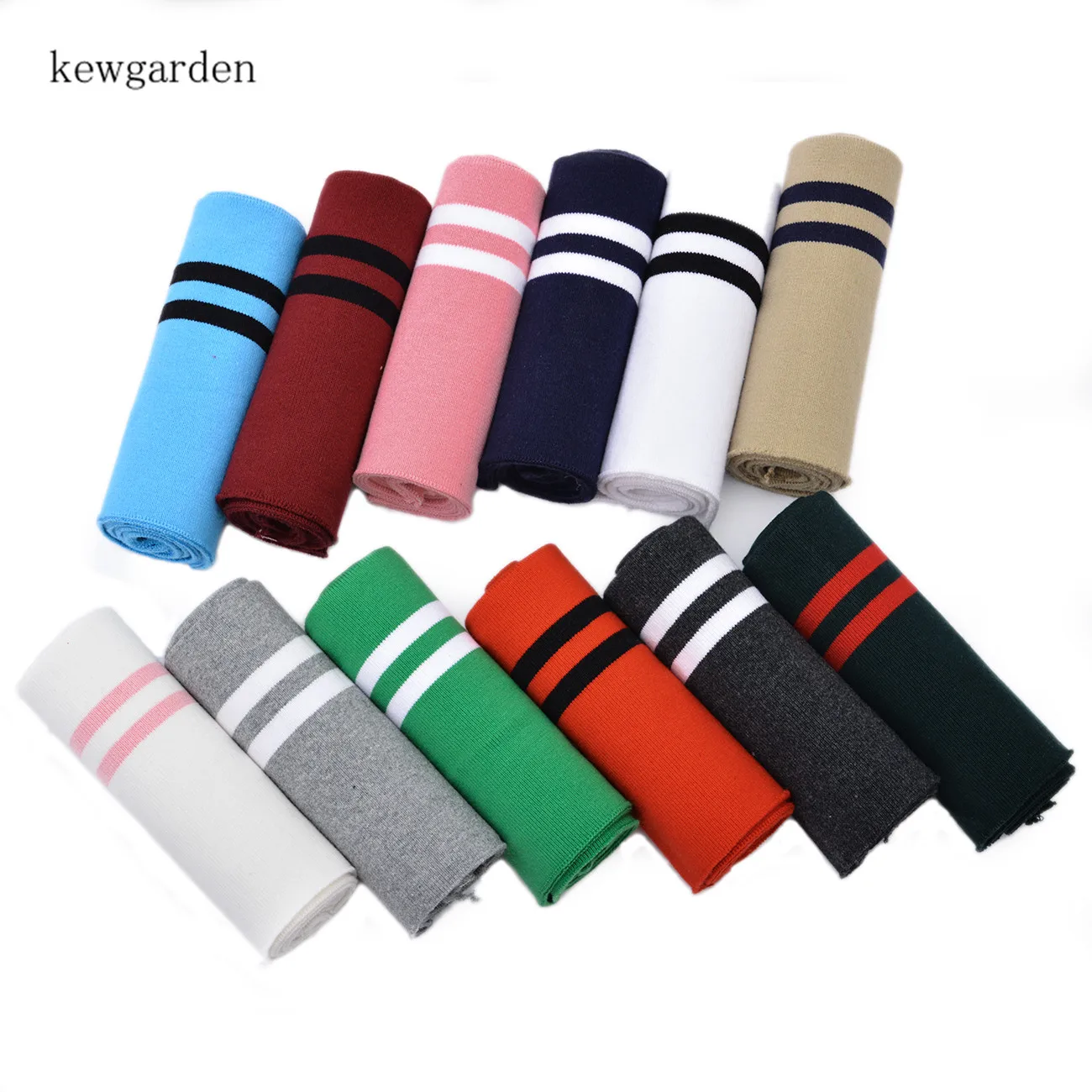 

Kewgarden 85 * 15CM Stripe Rib Cuff Garment Accessories Stretch Knit Thread Fabric Jacket Sweatshirt Neckline Ribbed 2Pcs/ Lot