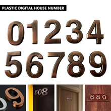 1 шт. 5 см 0-9 Современная табличка номер стикер с цифрами пластина бронзового цвета дверь номер знак квартира/отель/автомобиль DIY логотип