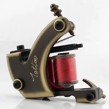 

UPTATSUPPLY 2018 New Handmade Whole Wire Cutting Copper Machine Tattoo Machine 12 Wraps Coil Tattoo Gun Shader free shipping