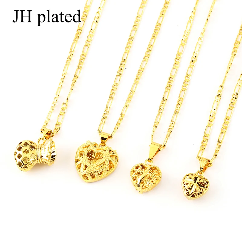

JHplated Four designs Fashion jewelry Pendant Necklace Golden Arabia Africa for women/girls best gifts Love and money bag design
