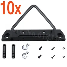 10 комплектов, алюминиевый сплав, передний бампер и металлический буксировочный крюк для 1/10, осевой SCX10, RC, рок, гусеничный, хоп, запчасти, AX80125