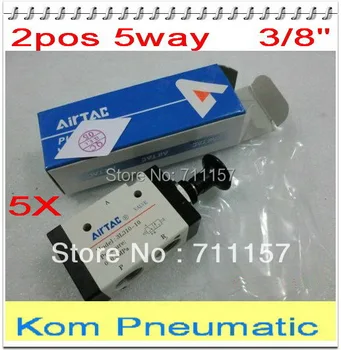 

Free Shipping 5 Way 3/8" Hand Operated Solenoid Valve Push Pull Valves Pneumatic Manual Air Valves 4R310-10