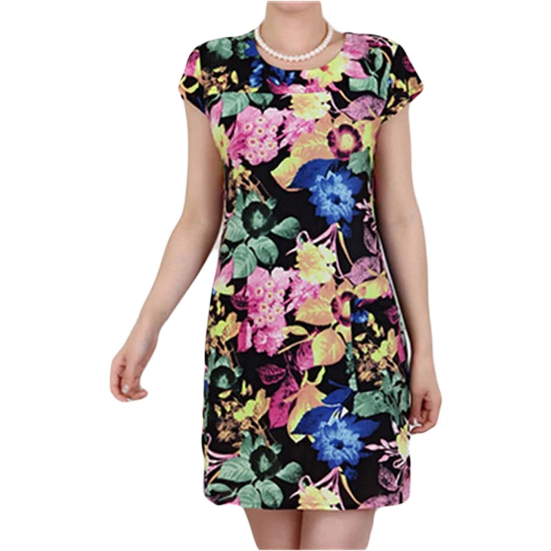 2015 Summer Style Casual Everyday Dress women Floral Short Sleeve O