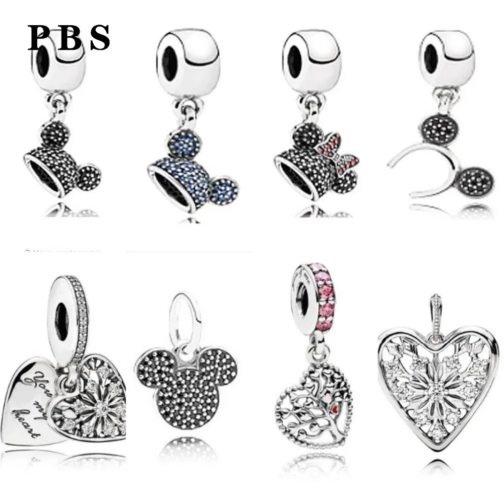 

PBS 100%925 Sterling Silver Original Copy High Quality 1:1 Multi-Style Mickey Heart Cubic Zirconia Round Free Shipping