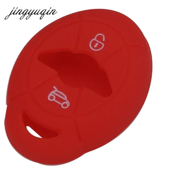 Keyforkess Set di Cover per portachiavi in pelle con chiave in Silicone per BMW Mini Cooper S R50 R53 due 2 pulsanti protezione remota Car styling - Jingyuqin Set di Cover per portachiavi in pelle con chiave in Silicone per BMW Mini