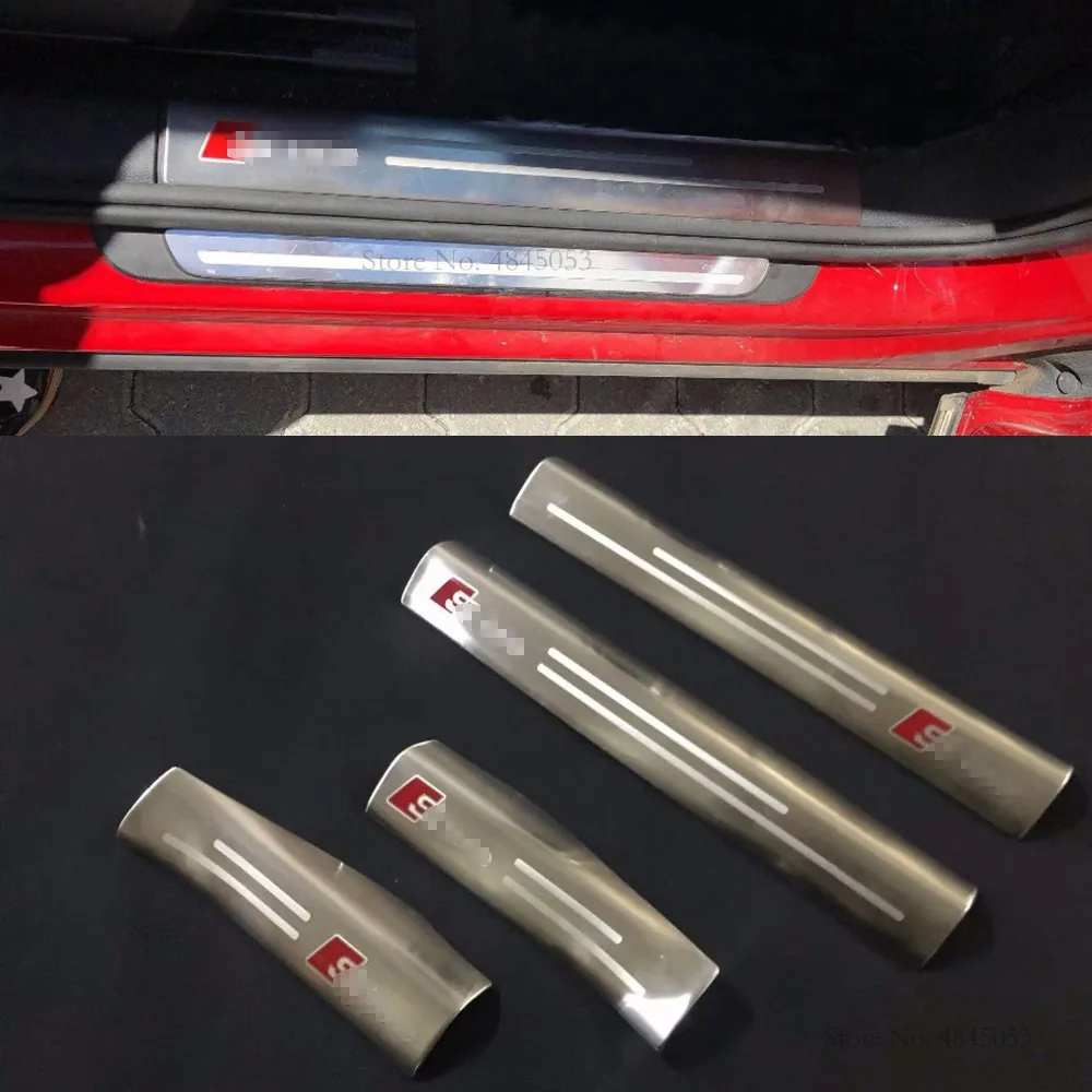 

Car Styling Stainless Steel Inner Door Sill Protector Pedal Scuff Threshold Plate Guards Cover Trims For Audi Q2 2018 2019