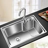 kitchen sink stainless steel Finished brushed single bowl sink kitchen above counter or undermount without faucet kitchen sinks 5