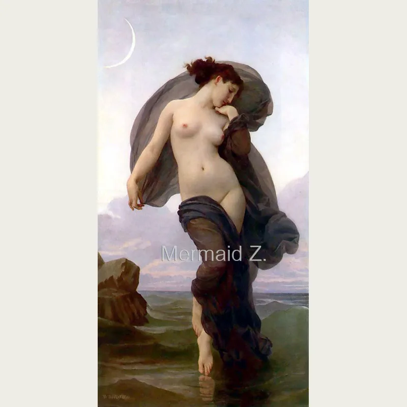 

Hand-painted Artwork "Twilight" Marauder William-Adolphe Bouguereau Oil Painting On Canvas Living room decor