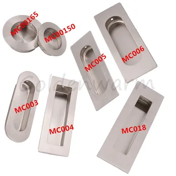 

Goldenwarm Stainless Steel Recessed Kitchen Cabinet Door Handle Round Square Furniture Drawer Knob Cupboard Flush Finger Pull