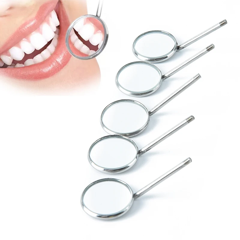 

1pc 22mm 45 Degree Mini Stainless Steel Handle Dental Mirror Tool Instrument Auto Dentist Oral for Teeth Cleaning Inspection