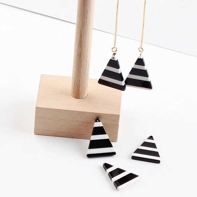 

DIY handmade jewelry accessories earrings material stripe geometric triangle patch Pendant