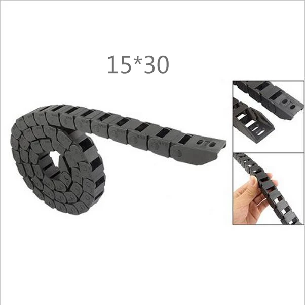 

Free Shipping 1M 15 x 30 mm R38 Plastic Cable Drag Chain For CNC Machine,Semi closed not open cover