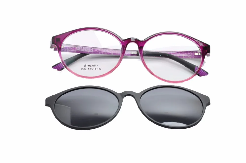 

DEDING 2017 Round Clip-on Sun Glasses optical frame with polarized lens magnet fashion clip on sunglasses D1407NEW