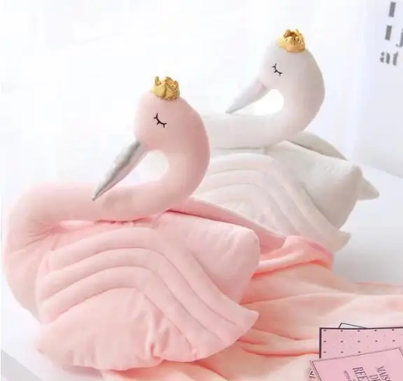 Новая модная детская подушка для сна в виде короны лебедя, украшение детской комнаты, детские куклы в виде животных, игрушки, реквизит для фотосессии, одеяло