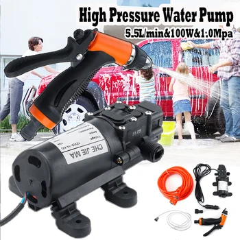 

DC 12V 160PSI 100W Electric Water Pump High Pressure Diaphragm Self Priming Water Pump Sprayer Car Wash 12V 100W