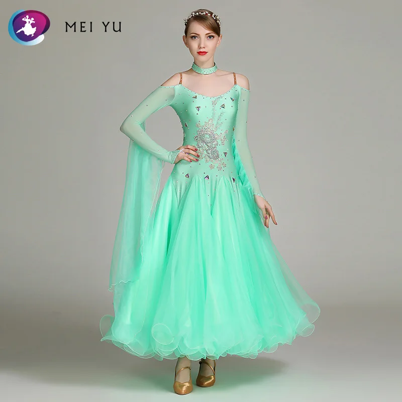 

2018 NEW S7019 Modern Dance Costume Women Lady Adult Waltzing Tango Ballroom Dance Competition Costume Dress Evening Party Dress
