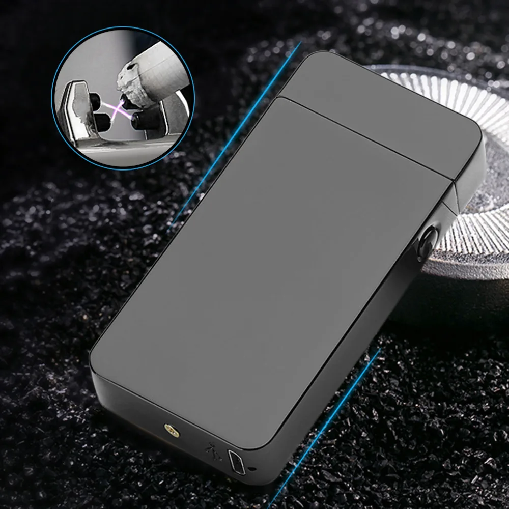 Luxury Dual Arc Electronic USB Lighter Flameless Windproof Cigarette
