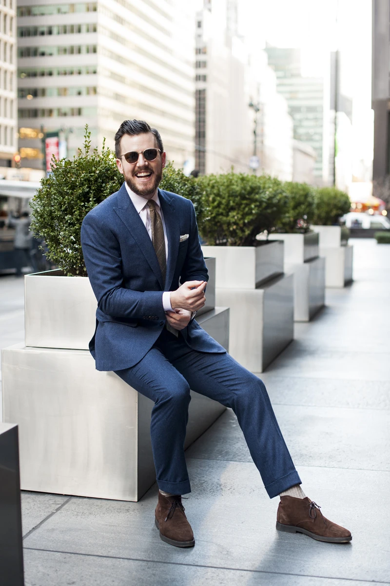 men suit with boots