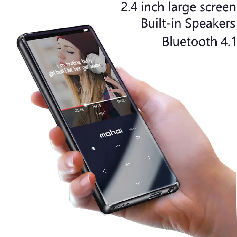 Металлический Bluetooth 4,1 спортивный MP3-плеер Портативный Аудио 16 Гб со встроенным динамиком fm-радио электронная книга запись APE Flac музыкальный плеер