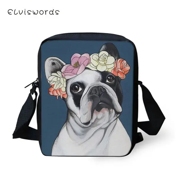 CDWX2361E ELVISWORDS закрылки сумки-мессенджеры маленькие милые женские сумки маленькие бульдоги принты узор девушки сумка через плечо модные сумки на плечо - Цвет: CDWX2361E