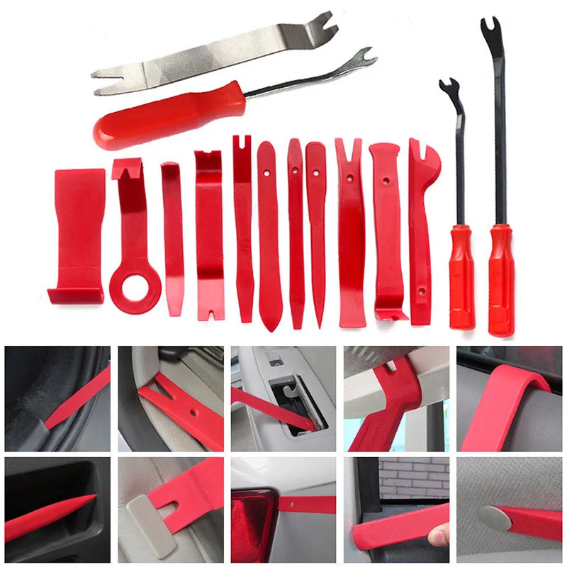 15pcs Audio Installer Car Removal Open Tools Door Clip Kit Panel Radio Trim Dash Hgih Quality Accessories Parts Suitable For Car