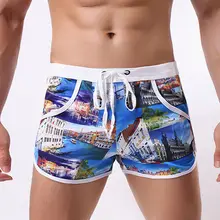 Быстросохнущие сетчатые шорты, летняя пляжная одежда для дома, спортзала, бега, спортивная одежда, боксеры, трусы, камуфляжные плавки, мужские купальные шорты