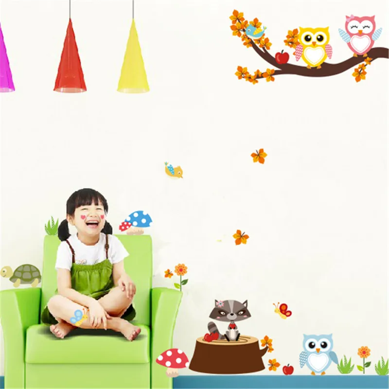 % Cartoon Forest Tree Branch Animal Owl Monkey Bear Deer Wall Stickers For Kids Rooms Boys Girls Children Bedroom Home Decor % Cartoon Forest Tree Branch Animal Owl Monkey Bear Deer Wall Stickers For Kids Rooms Boys Girls Children Bedroom Home Decor