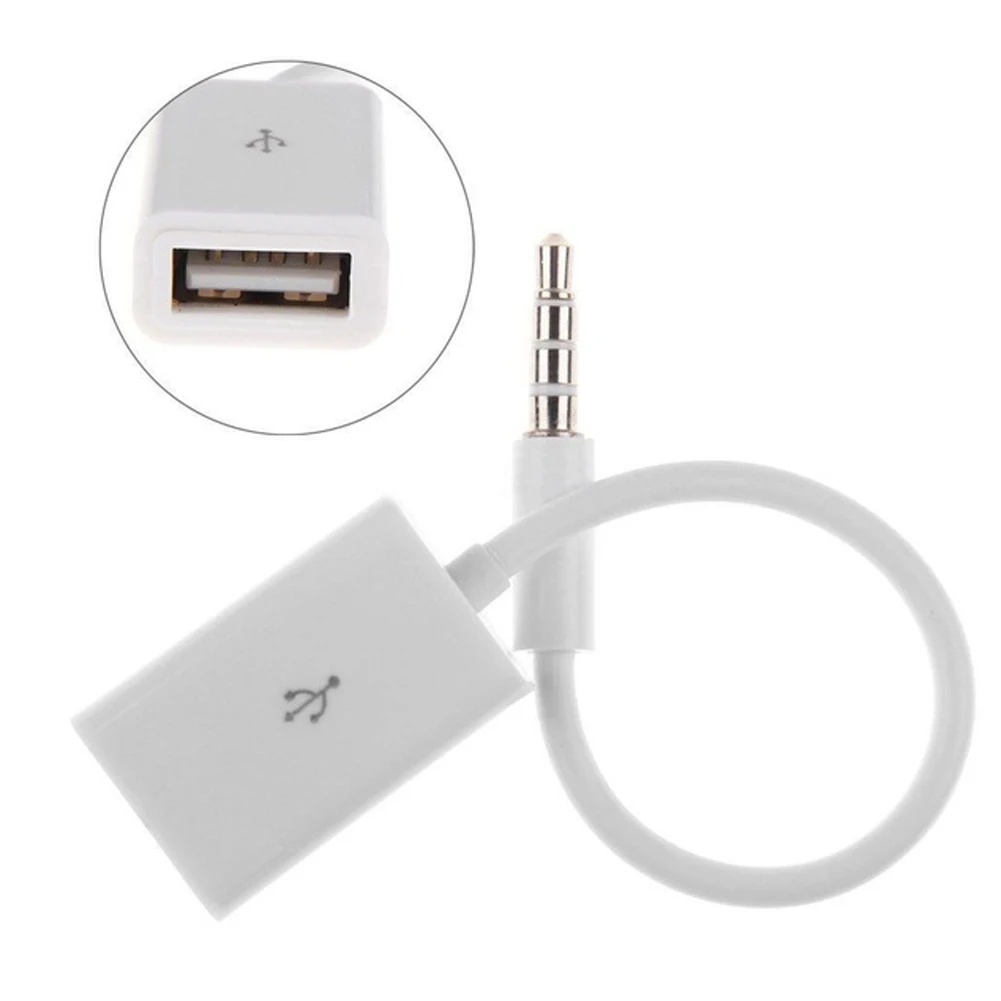 

Car Audio Converter Line Car Kit 3.5MM AUX Male To USB Female Converter Cable Car Speaker Data Transmission Line USB Flash Drive