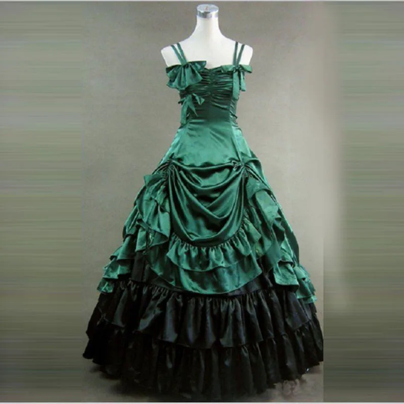 luxuriant-green-and-black-sleeveless-gothic-masquerade-victorian-dress