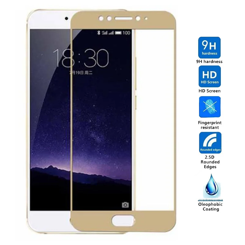 Закаленное стекло с полным покрытием для MEIZU U10 U20 MX6 Pro 6 M3s mini M5s защитная пленка