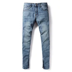 American Streetwear Jeans Hombre Color Azul Elástico Skinny Jeans Homme Denim Pantalones Casuales Hombre Hip Hop Jeans Moda American Streetwear Jeans Hombre Color Azul Elástico Skinny Jeans Homme Denim Pantalones Casuales Hombre Hip Hop Jeans Moda