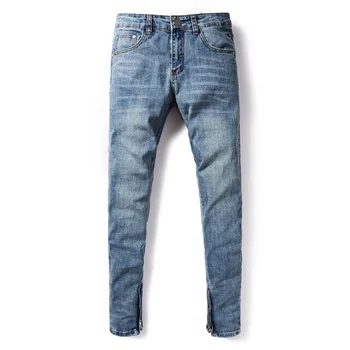 

American Streetwear Men Jeans Blue Color Elastic Skinny Jeans homme Denim Casual Pants hombre Fashion Hip Hop Jeans Men