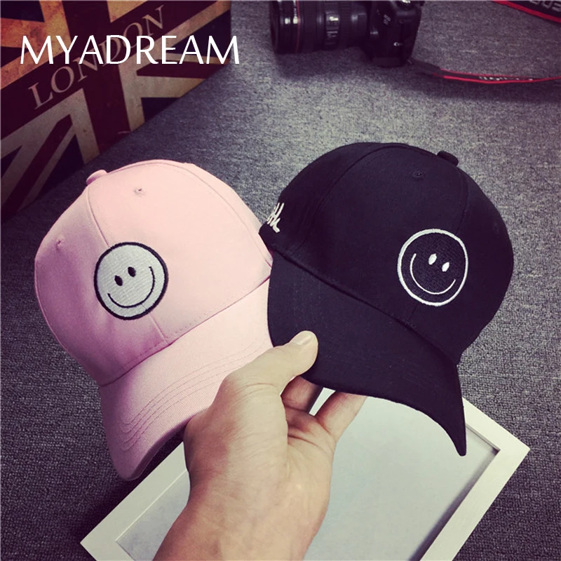 MYADREAM 2017 Smiley Face Baseball Cap Women Men Wear Bone Gorras