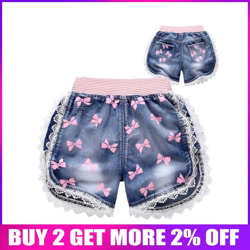 BibiCola2018 Infant Baby Girls Summer Denim Lace Shorts Bebe Short