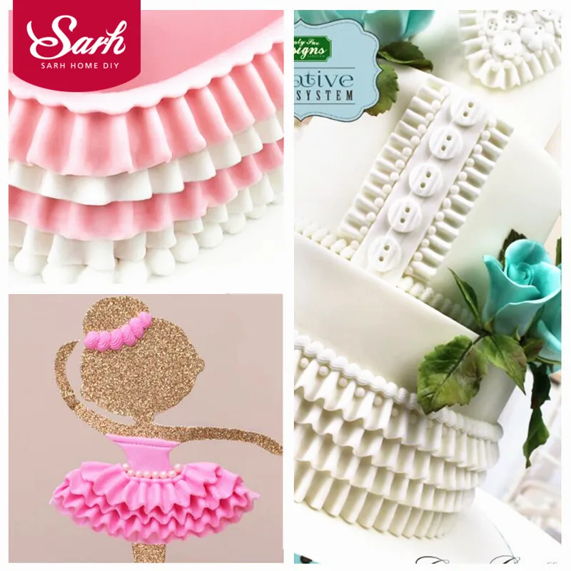

Princess Skirt Folds Lace Cake Border Fondant Cake Molds for the Kitchen Baking Sugarcraft Decoration Tool