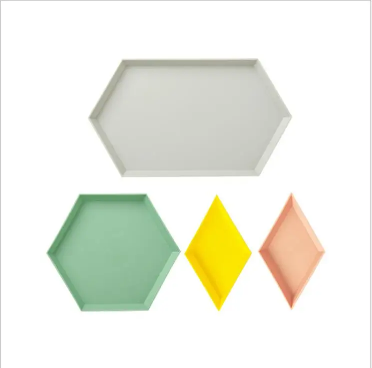 Европейский Креативный геометрический Алмазный композитный ящик для хранения конфет лоток для хранения посуды 4 шт. разноцветные гайки закуски Домашний Органайзер - Цвет: Многоцветный