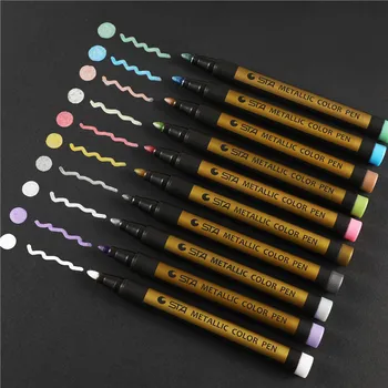 

10 PCS/Set Colored Manga Metallic Marker Brush Pen Sketch Graffiti Art Markers For Drawing Painting Stationery School Supplies
