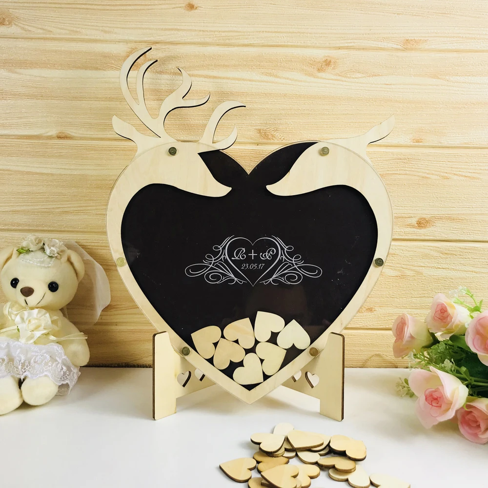 Personalized Wedding Guest Book, Drop top Heart Guest Book, Guestbook Ideas, Memorial Guestbook, Wedding Party Decor Supplies (3)