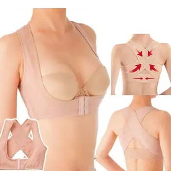 Women Back Support Vest Top Bra Posture Corrector Shapewear Push Up Chest Breast Cross X Strap Body Shaper Adjustable Belt S-2XL