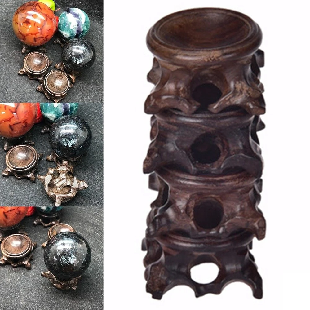 

Wood Display Stand Base For Crystal Ball Sphere Globe Stone Decoration Crafts Figurines Miniatures Crystal Ball Holder Bracket
