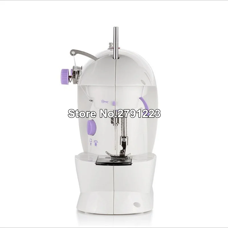 Mini Electric Overlock Sewing Machine 2-Speed Double Thread Household with Light Cutter Foot Pedal Night Light Sewing Machine
