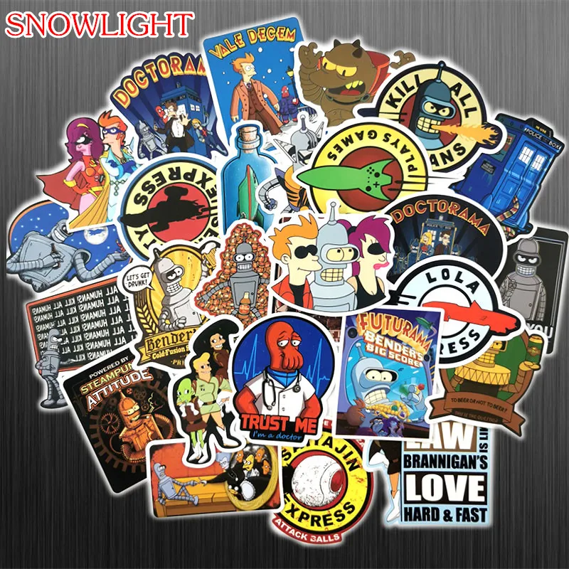 74pcs Futurama Cartoon Kids Toys Sticker For Laptop Phone Skateboard Luggage Car Styling Graffiti Decals Cool DIY Sticker
