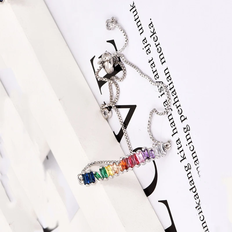 Сглаза плетеный веревка браслет для женщин CZ Радуга турецкий черный медь инкрустация циркон браслет из голубых кристаллов девушки ювелирные изделия