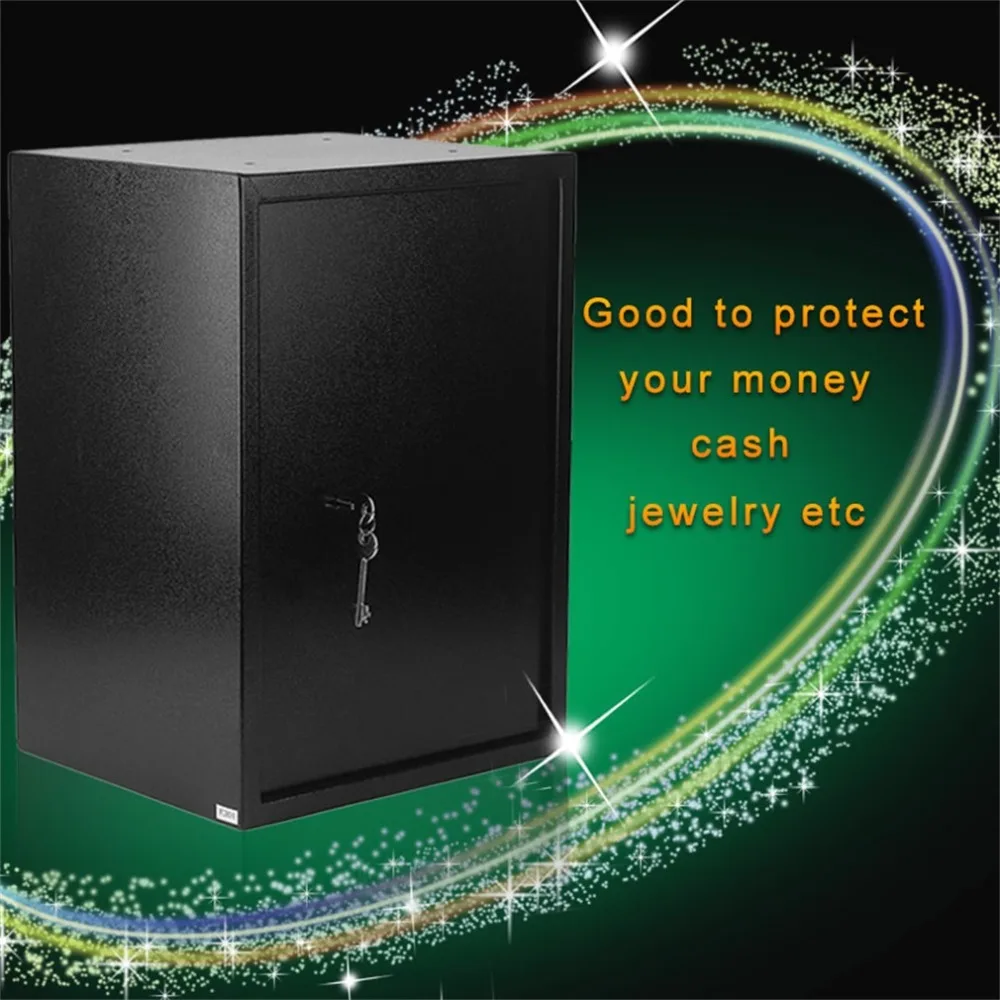 

44.6L Large Volume Durable Home Jewelry Money Safety Box Key Lock Super Thick Steel Office Money Cash Security Box