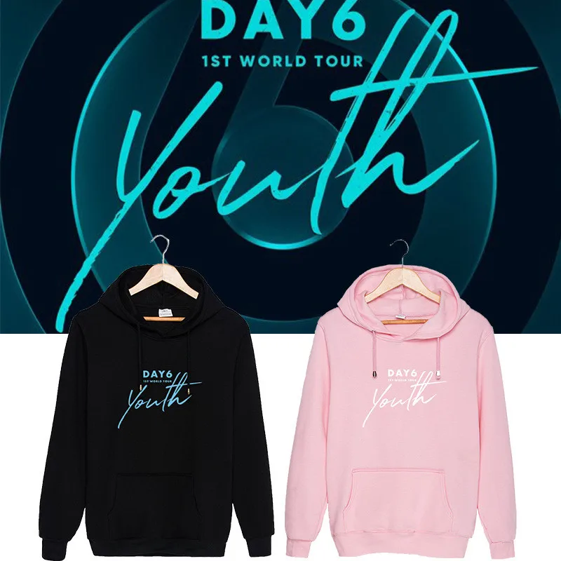 Молодежные толстовки KPOP DAY6 1ST WORLD TOUR топы с капюшоном в стиле хип хоп пуловеры