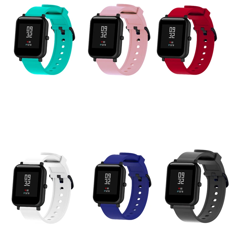 Силиконовый браслет для xiaomi amazfit bip lite ремешок Samsung Galaxy 42 мм Gear sport S2 Ticwatch 2 E Huawei watch