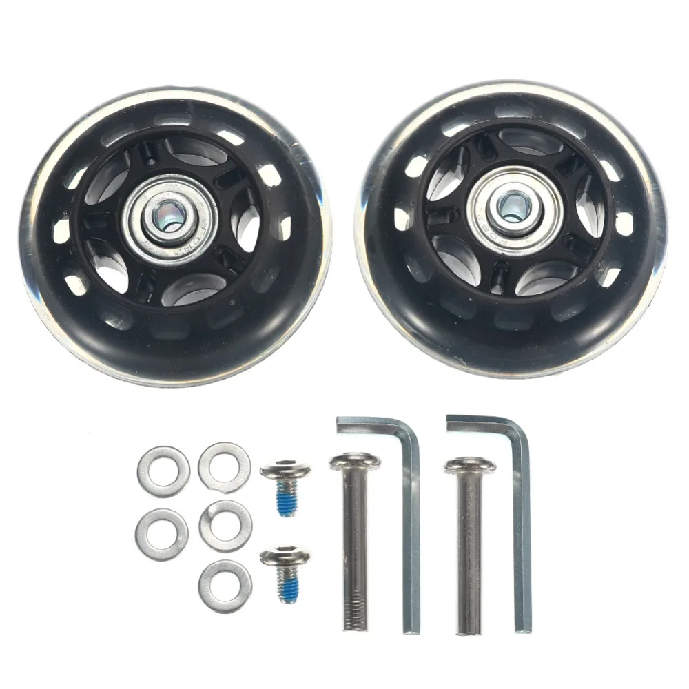 2 Conjunto de la maleta del equipaje del reemplazo Ruedas Ejes y Reparaci/ón Llave conjunto de 64mm