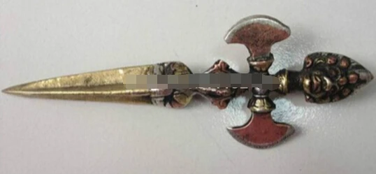 

B0601 503Buddhism/Taoist Weapon sword Old Copper metal crafts Exquisite antique Chinese