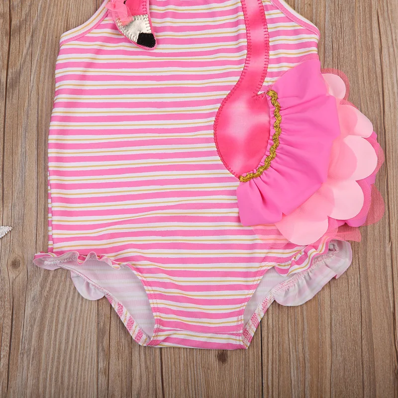 Купальный костюм для маленьких девочек, купальный костюм с фламинго для маленьких девочек, купальный костюм, комплект бикини, одежда для купания для детей 2, 3, 4, 5, 6 лет