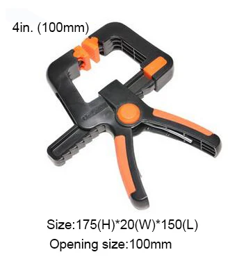 

4" (100mm) nylon Spring Clamps Large Clamping Range Strong ABS Clamping Force for woodworking DIY tools